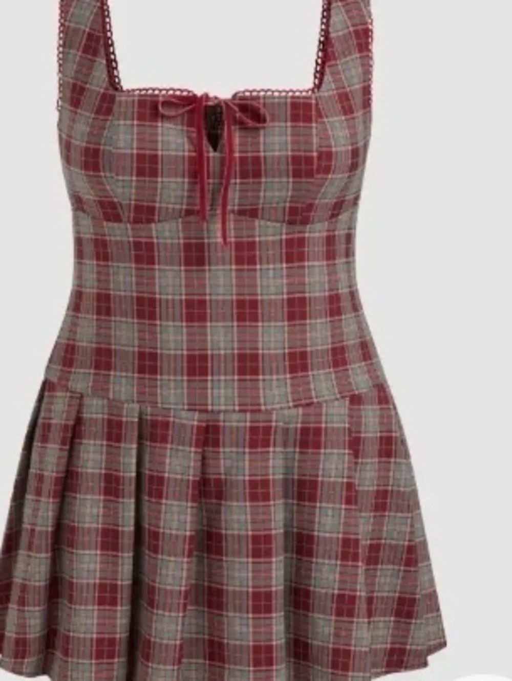 Cider Red Plaid Sleeveless Square-Neck Chemise Cottagecore 3XL NWT